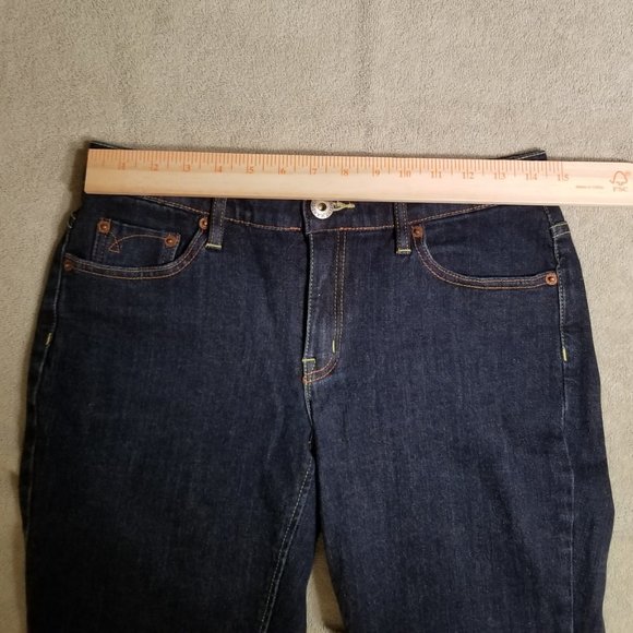 TINT Low rise Dark Blue Denim Jeans w/Gold Stitch sz 4 - Picture 12 of 16